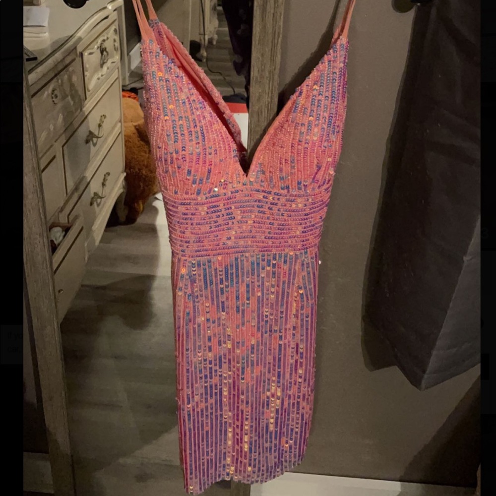 Pink sequenced Homecoming dress size 4
